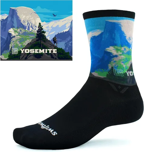 Vista 4 de Swiftwick VISION IMPRESSION Crew, National ParksStates Edition, Calcetines para correr, senderismo y ciclismo