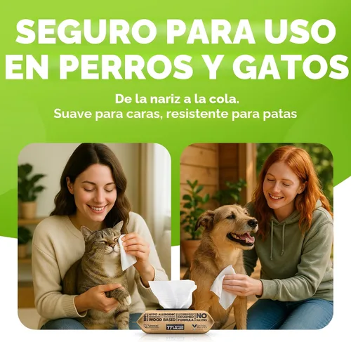 Vista 3 de G.A.S Toallitas diarias seguras para mascotas para perros y gatos, sin perfume, 200