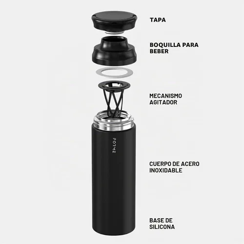 Vista 3 de FORME - Botella mezcladora de acero inoxidable con doble aislamiento, 23.7 oz