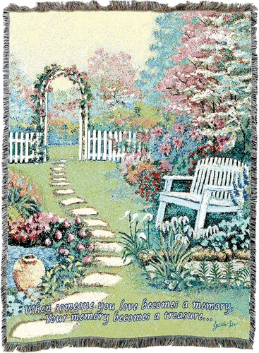 Vista 16 de Pure Country Weavers Manta con texto en inglés "I Am The Gentle Breeze Upon Your Face" con diseño de flores, para regalo de duelo y condolencia