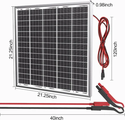 Vista 7 de SOLPERK - Kit de panel solar de 50 W 24 V, controlador PWM impermeable inteligente de 10 A, cargador de batería solar para exteriores y hogar