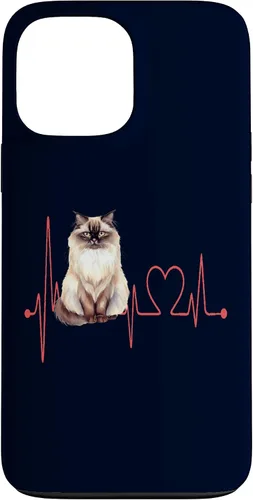 Vista 24 de Himalayan Cat Heartbeat EKG Funny I Love My Cat Case for iPhone 17