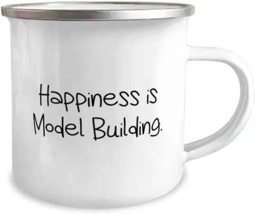 Vista 2 de Brilliant Model Building - Taza de 12 onzas para caravana, diseño de felicidad, regalos para amigos, regalo de amigos, para construcción de modelos