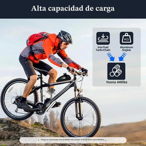 Vista 5 de Kit de motor de bicicleta de 100 cc, ciclo de 2 tiempos, motor de gasolina motorizado a gas, juego completo de motor de bicicleta de ahorro