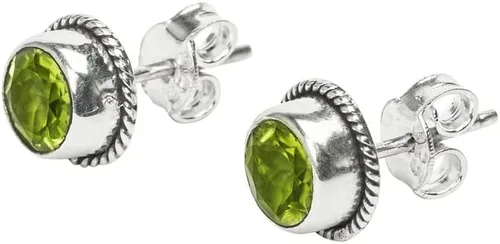 Vista 5 de Pendientes de tuerca con gemas, plata de ley 925, aretes de 6 mm redondos para niñas y mujeres, regalo