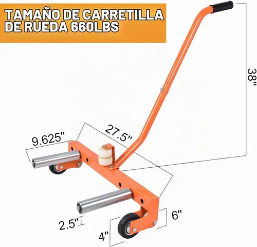 Vista 2 de A A IN Rueda de neumático Dolly, 660 LBS Heavy Duty Adjustable Truck Tire Dolly Herramienta de elevación de neumáticos para tienda, garaje