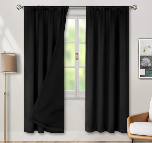 Vista 32 de BGment - Cortinas opacas para sala de estar de 63 pulgadas de largo, juego de 2 paneles, cortinas para oscurecer toda la habitación, cortinas