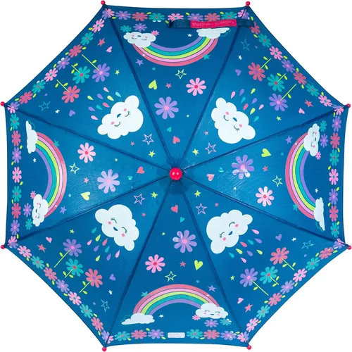 Vista 23 de Stephen Joseph Kids' Color Changing Wet Dry Umbrella, Water reacting, Pinch Free Umbrellas for Rain Children's Umbrella, BUTTERFLY, 23"X29