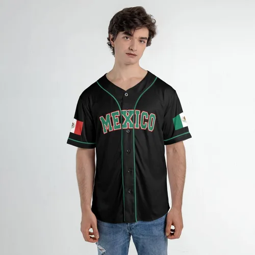 Vista 2 de Eagle Mexico - Camiseta de béisbol con la bandera de México para hombre, mujer, talla S a 5XL