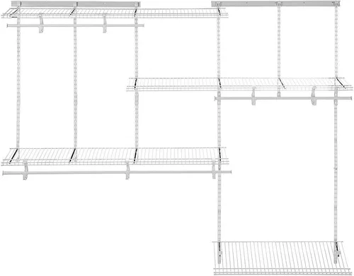 Vista 2 de ClosetMaid ShelfTrack - Sistema organizador de alambre para armario, ajustable de 5 a 8 pies, con estantes, barras de ropa, estante para zapatos
