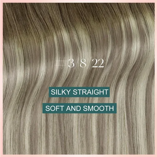 Vista 143 de Easyouth Extensión de cabello humano rubio con cola de caballo, extensiones de cabello humano rubio dorado con reflejos rubios, extensiones