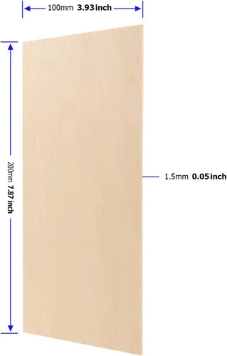 Vista 2 de MUKCHAP 80 hojas de madera para manualidades, hojas finas de madera de 1/16 x 4 x 8 pulgadas, hojas de madera contrachapada sin terminar