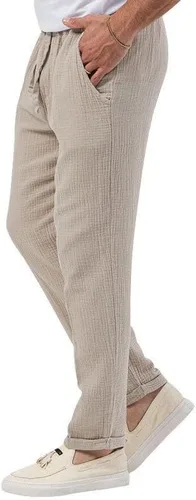 Vista 4 de EndoraDore Pantalones casuales para hombre, cintura elástica, con cordón, pantalones de yoga, ligeros, para playa, al aire libre