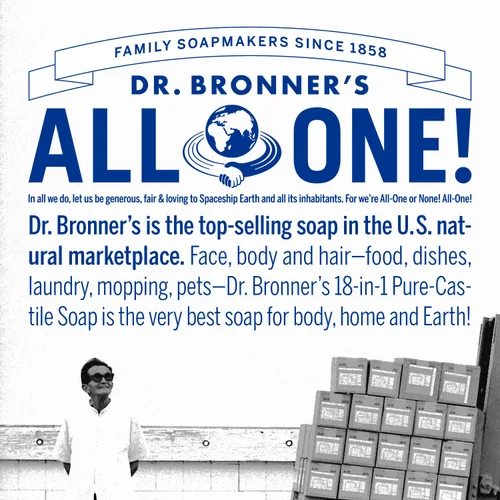 Vista 7 de Jabones mágicos Dr. Bronner’s, jabón de Castilla puro, Menta de cáñamo, todo en uno, barras de 5 onzas (paquete de 6), Peppermint