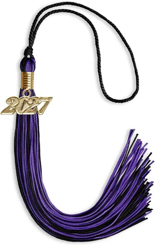 Vista 56 de Endea Graduation - Borla de doble color mixto con fecha dorada (negro/dorado antiguo, 2021)