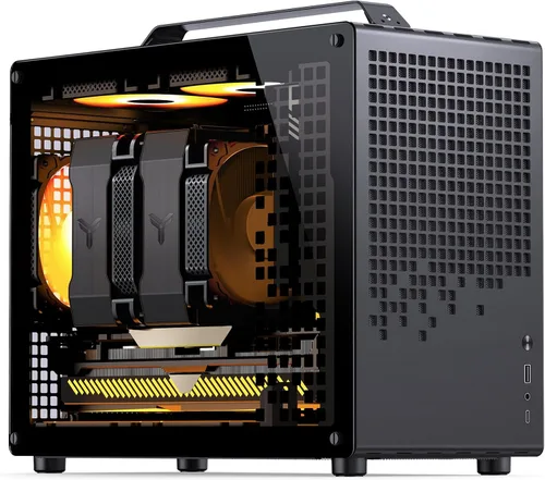 Vista 7 de JONSBO /JONSPLUS Z20 - Carcasa negra para PC Mini Tower Micro-ATX, con asa de transporte desmontable, tamaño mini, compatible con hardware de alto