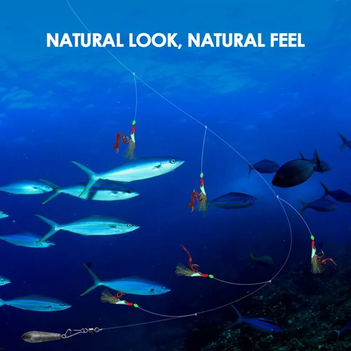 Vista 5 de 10 plataformas de pesca de mar preatadas con cuentas luminosas biónicos para insectos voladores, 10