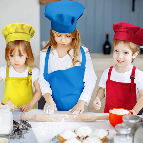 Vista 3 de Tamicy Juego de gorro y delantal de chef para niños de 10 piezas