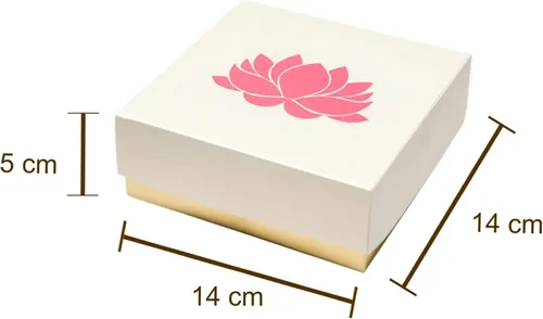 Vista 5 de Lotus - Cajas blancas impresas para dulces indios, galletas, golosinas, mithai, dulces, cajas de regalo con tapas a granel, caja de Mithai a granel