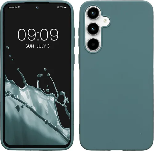 Vista 231 de kwmobile Funda compatible con Samsung Galaxy A12 - Funda protectora de silicona TPU suave y delgada - Azul Báltico