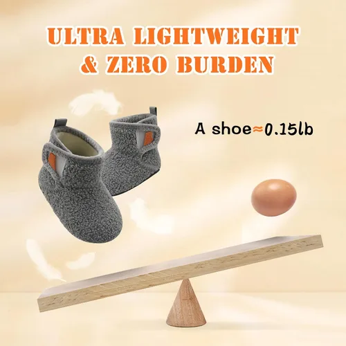 Vista 3 de BARERUN Pantuflas para niños y niñas, zapatos de casa para bebés, botines de invierno de felpa acogedora para niños, pantuflas cálidas y ligeras