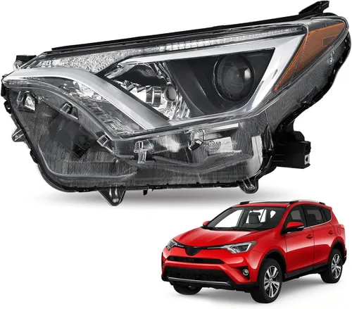 Vista 10 de JSBOYAT Conjunto de faros halógenos de repuesto para faros RAV4 2016 2017 2018, no compatible con modelo LED, lado derecho del pasajero y lado