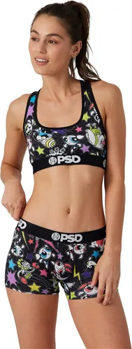 Vista 2 de PSD Brasier deportivo para mujer, con espalda cruzada, con tela de microfibra transpirable