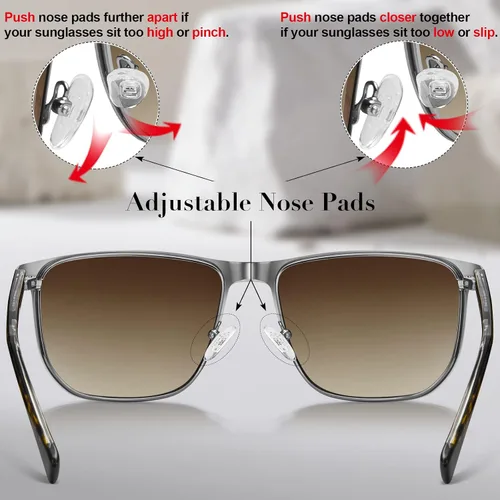Vista 8 de CARFIA Gafas de sol polarizadas de lujo para hombre con marco de metal chapado en dos tonos
