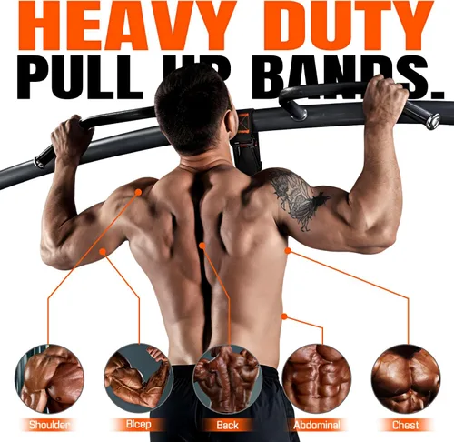 Vista 2 de Pull Up Assistance Bands, Resistance Bands with Handles, Heavy Duty Pull Up Bands for Home Gym, Height Adjustable Chin Up Bar Assist Bands for Arm