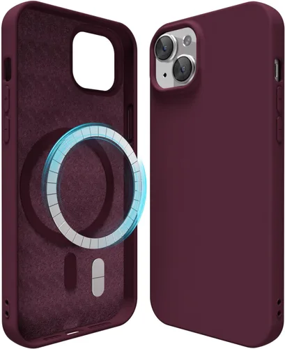 Vista 41 de oakxco Funda de silicona para iPhone 12 Pro Max, magnética, compatible con carga inalámbrica Magsafe, cubierta protectora de goma suave y delgada