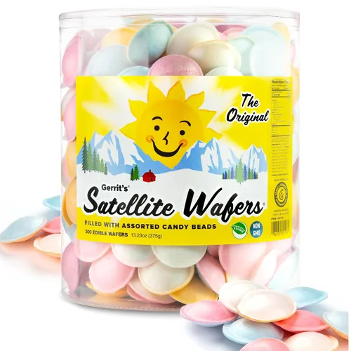Vista 7 de Gerrit's Obleas satelitales originales, rellenas con cuentas de caramelo surtidas, tina de 100 unidades (4.41 onzas)