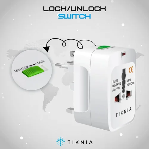 Vista 4 de Adaptador de viaje, todo en todo el mundo, adaptador universal europeo, enchufe de cargador de pared internacional para (sin puerto USB) Asia Europa