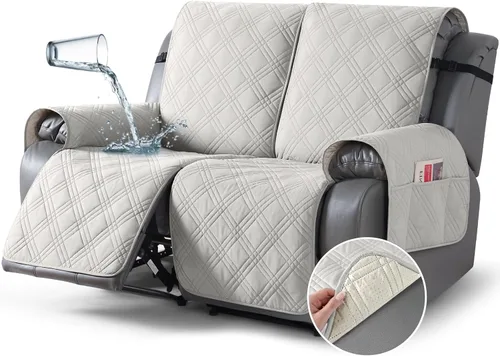Vista 31 de TAOCOCO Fundas para Sillón de Dos Plazas Reclinable 100% Impermeables, Fundas Divididas para Loveseat Reclinable, Funda Antideslizante para Sofá