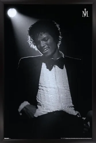 Vista 8 de Trends International Michael Jackson - Póster de pared Spotlight, 22.4 pulgadas de largo x 14.7 W, versión enmarcada en madera de granero Versión