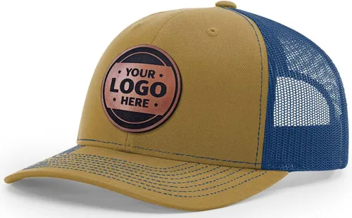 Vista 47 de Sombrero de parche de cuero de camionero personalizado grabado con láser