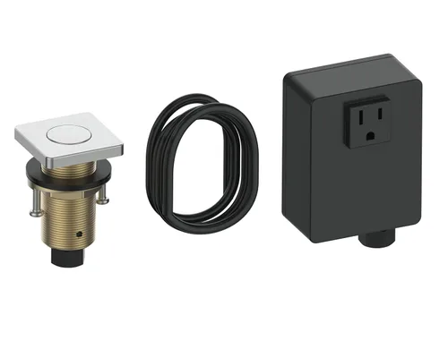Vista 9 de Kit de interruptor de aire de latón cromado, botón inalámbrico para fregadero superior para eliminación de residuos de basura y alimentos