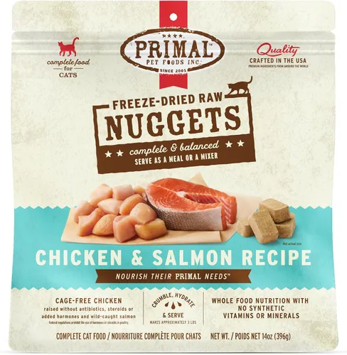Vista 16 de Primal Nuggets de Alimento Crudo Liofilizado para Gatos de Res y Salmón, Comida Completa y Equilibrada o Topper, Premium, Saludable, Sin Granos