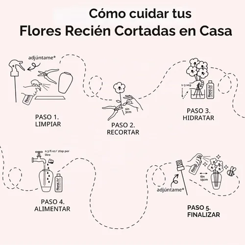 Vista 6 de FloraLife - Alimento de flores recién cortadas, líquido, multinutrientes e hidratación, 8 onzas