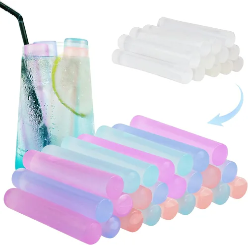 Vista 9 de Paquete de 12 cubitos de hielo reutilizables para bebidas, botella de agua reutilizable de congelación rápida, sin BPA, cubos de hielo de plástico