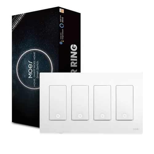 Vista 8 de MoesGo - Interruptor de luz inteligente WiFi de segunda generación, interruptor de pared inteligente WiFi de 2.4GHz, requiere cable neutro, control