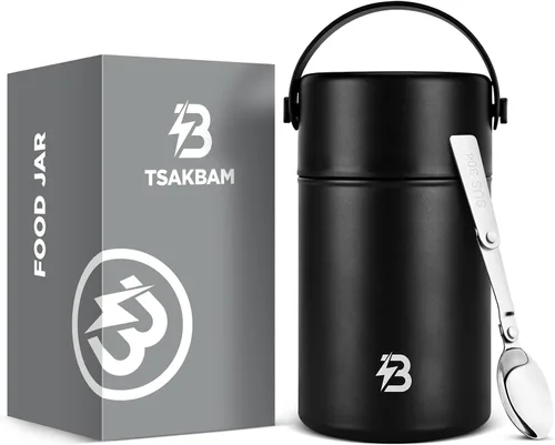 Vista 11 de Termo para comida caliente, frasco térmico para sopa de almuerzo de 29 onzas, recipiente aislado de boca ancha para comida caliente con cuchara