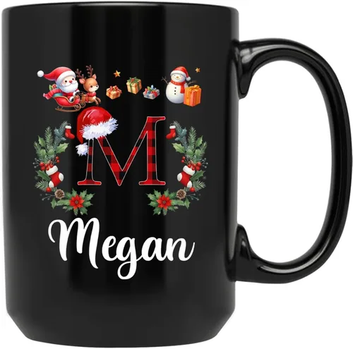 Vista 11 de Taza personalizada con nombre, diseño de muñeco de nieve con nombre, tazas de café de Navidad de muñeco de nieve, regalos personalizados para árbol
