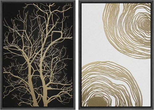Vista 76 de MUDECOR Lienzo enmarcado para pared, bosque brumoso, reflejos, paisaje tranquilo, ilustraciones modernas, arte decorativo, bohemio, tranquilo/zen