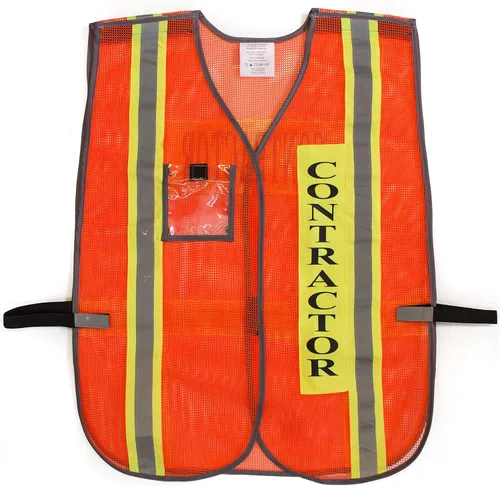 Vista 8 de RK Breakaway - Chaleco de seguridad con rayas reflectantes y bolsillo de plástico transparente para identificación Negro
