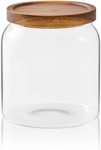 Vista 9 de Sweejar Tarros grandes de cristal para dulces con tapas de madera, tarro de vidrio de 1 galón con tapa, contenedores de almacenamiento