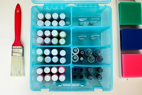 Vista 11 de ArtBin 6990AA Super Satchel Caja de almacenamiento de doble profundidad con 8 compartimentos extraíbles - Almacenamiento de arte con cierre