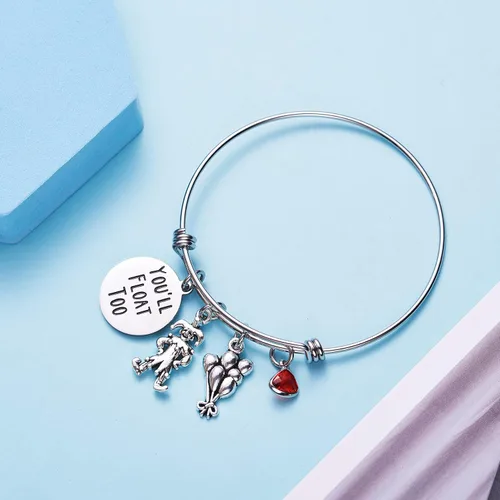 Vista 5 de LParkin Pulsera You Float Too para fanáticos de la película de terror, regalo para ella, pulseras de Halloween