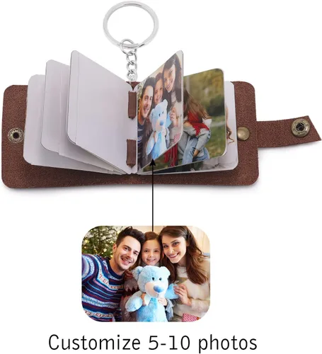 Vista 2 de Jewelstruck Llavero personalizado con 510 imágenes, llavero de fotos personalizado, mini álbum de fotos retro conmemorativo para pareja BFF