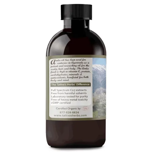 Vista 8 de Tattva's Herbs Aceite Amla para el crecimiento del cabello y tratamiento del cuero cabelludo, aceite indio prensado en frío y sin refinar, botella