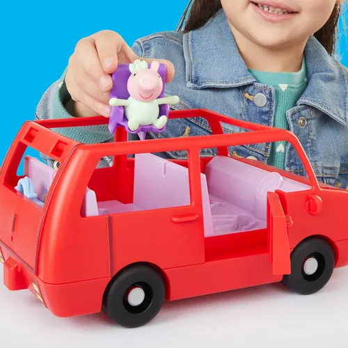 Vista 5 de PEPPA PIG Peppa's Big Family Car con 2 figuras (para 5), juego de autos de juguete para niñas y niños, niños a partir de 3 años